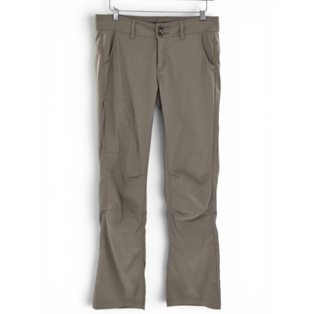 prAna Womens Taupe Stretch Roll-Up Hiking Pants 4 Bootcut Travel Outdoor Utility